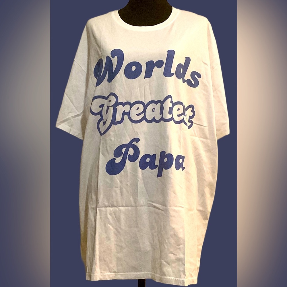 White and Blue Retro World's Greatest Papa Tee